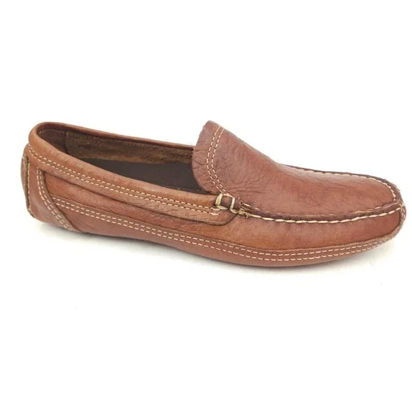 Duluth Trading Co Brown Pebble Leather Driving Loafer Men's 8 W 43183